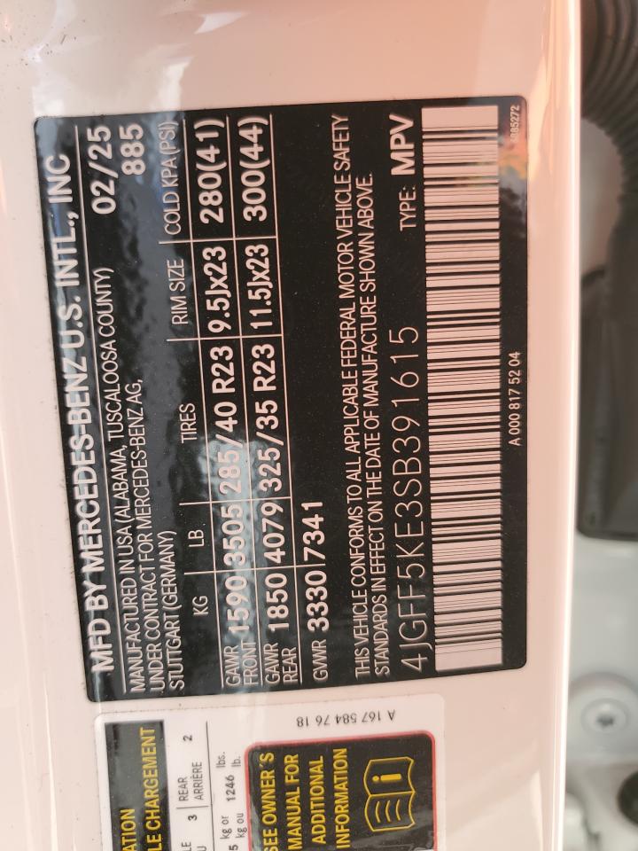 2025 Mercedes-Benz Gls 450 4Matic VIN: 4JGFF5KE3SB391615 Lot: 91197645