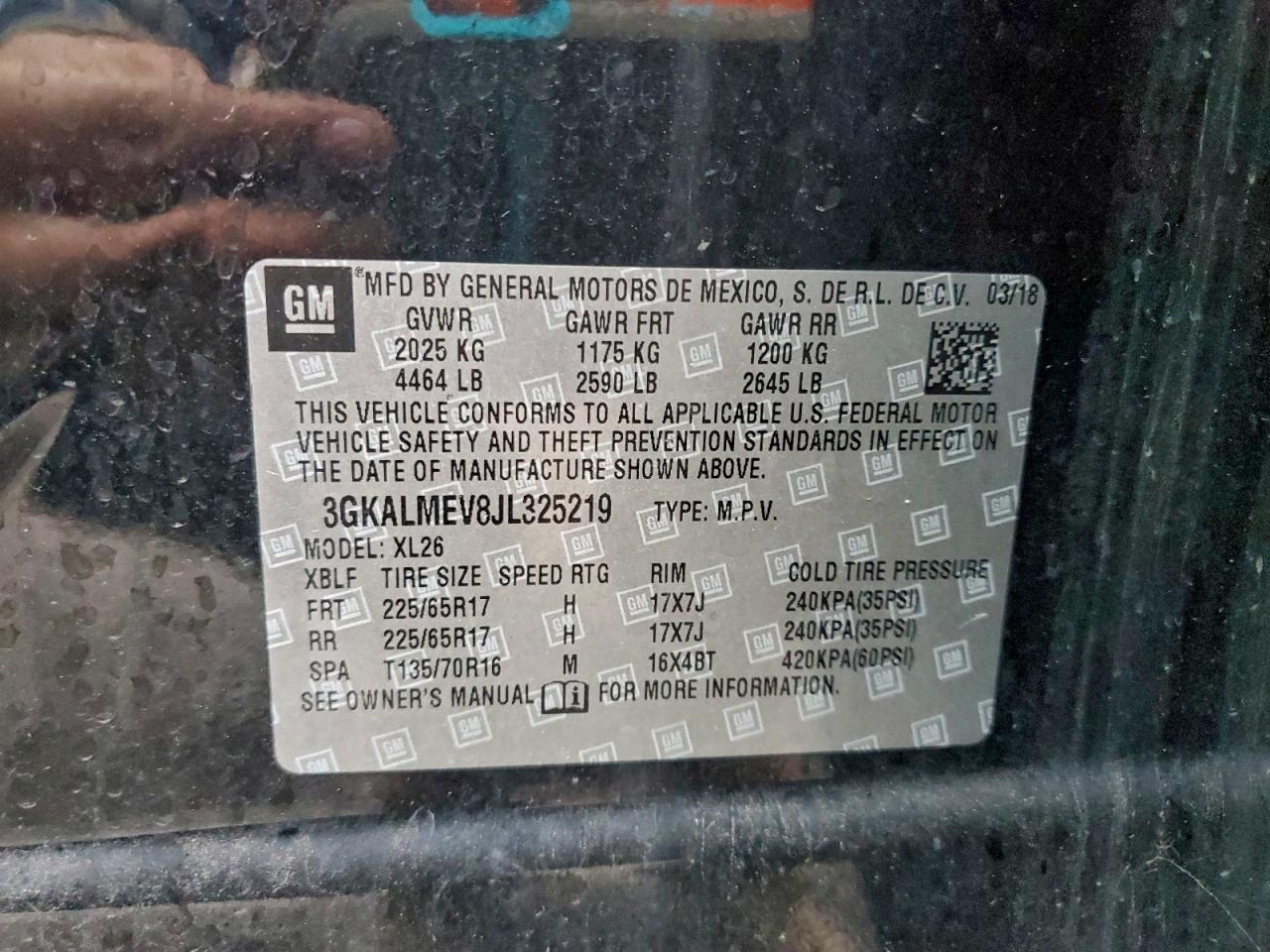 2018 GMC Terrain Sle VIN: 3GKALMEV8JL325219 Lot: 93212135