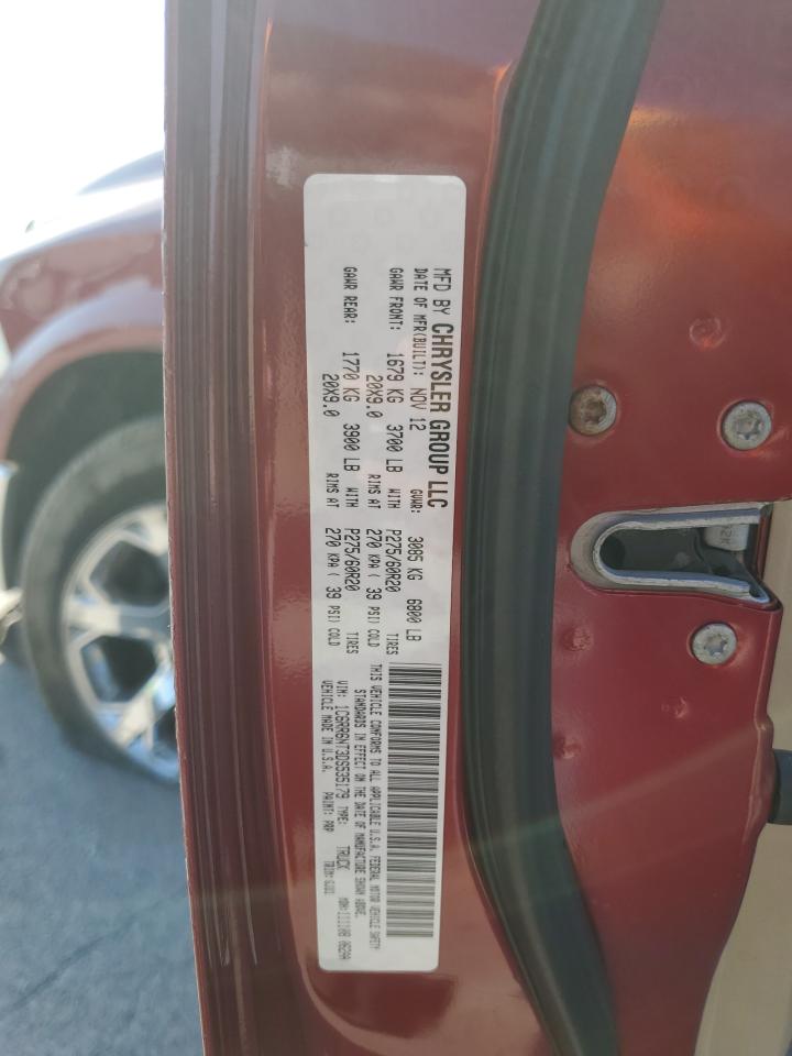 2013 Ram 1500 Laramie VIN: 1C6RR6NT3DS535179 Lot: 92946105