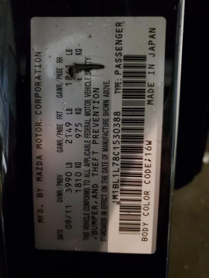 2012 Mazda 3 I VIN: JM1BL1L78C1530388 Lot: 93292045