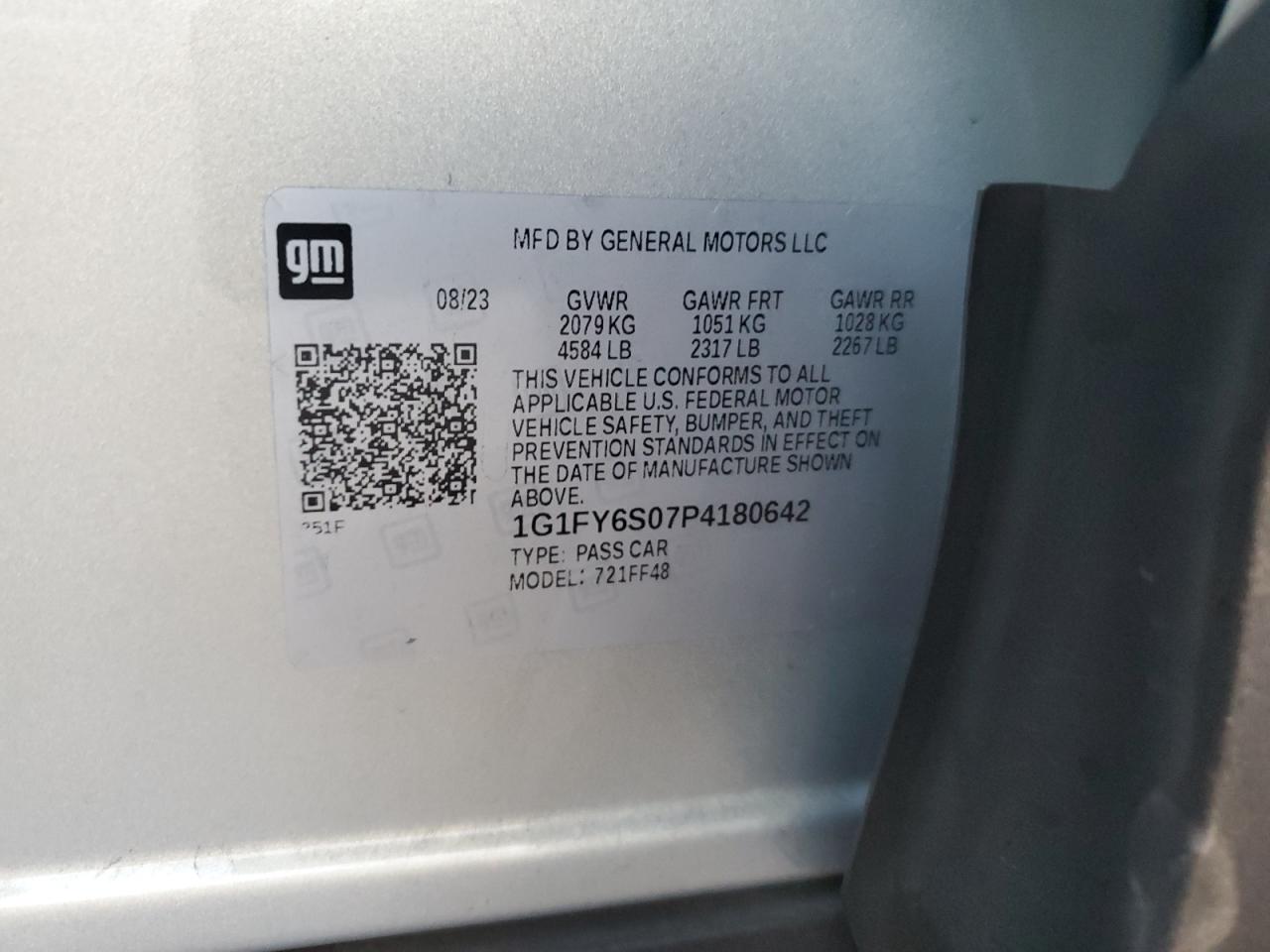 2023 Chevrolet Bolt Euv Lt VIN: 1G1FY6S07P4180642 Lot: 92245725