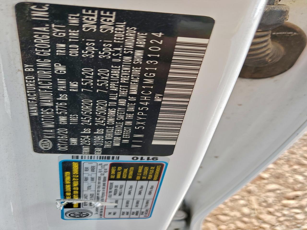 2021 Kia Telluride Sx VIN: 5XYP54HC1MG131024 Lot: 94129805