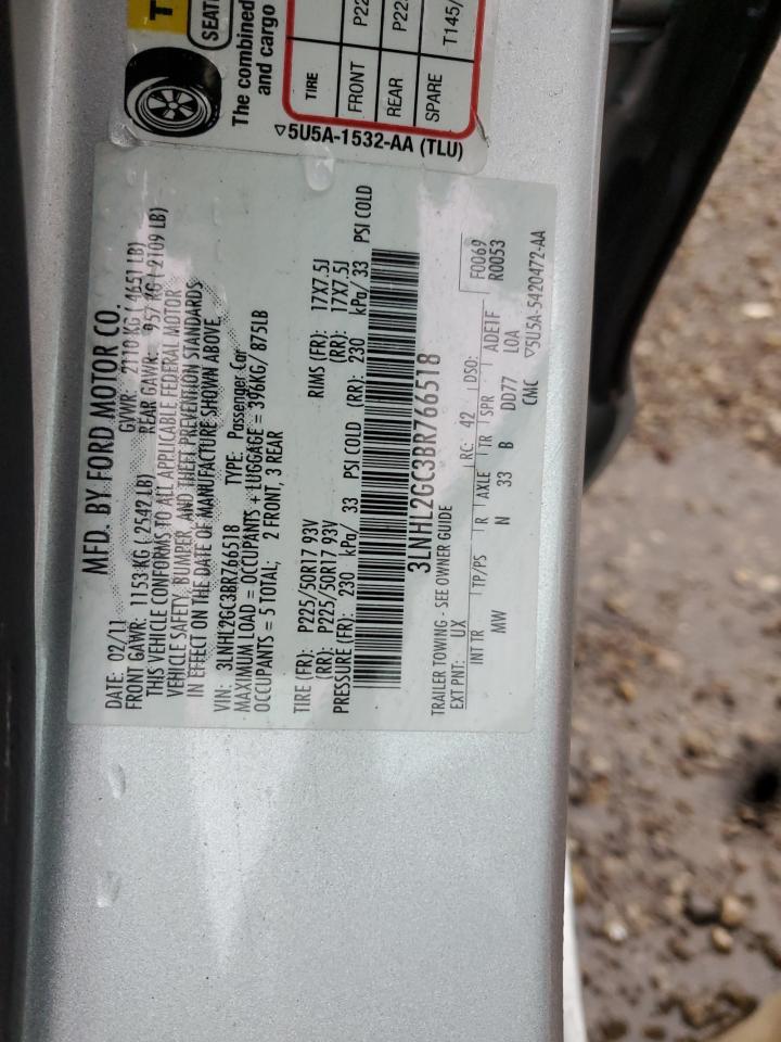 2011 Lincoln Mkz VIN: 3LNHL2GC3BR766518 Lot: 93016295