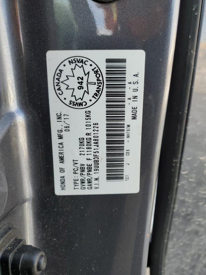 2018 Acura Tlx Tech VIN: 19UUB3F51JA801226 Lot: 91845805