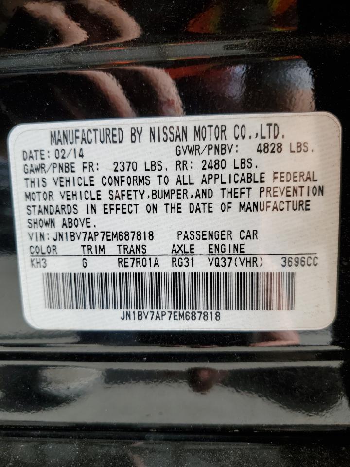 2014 Infiniti Q50 Base VIN: JN1BV7AP7EM687818 Lot: 92622095