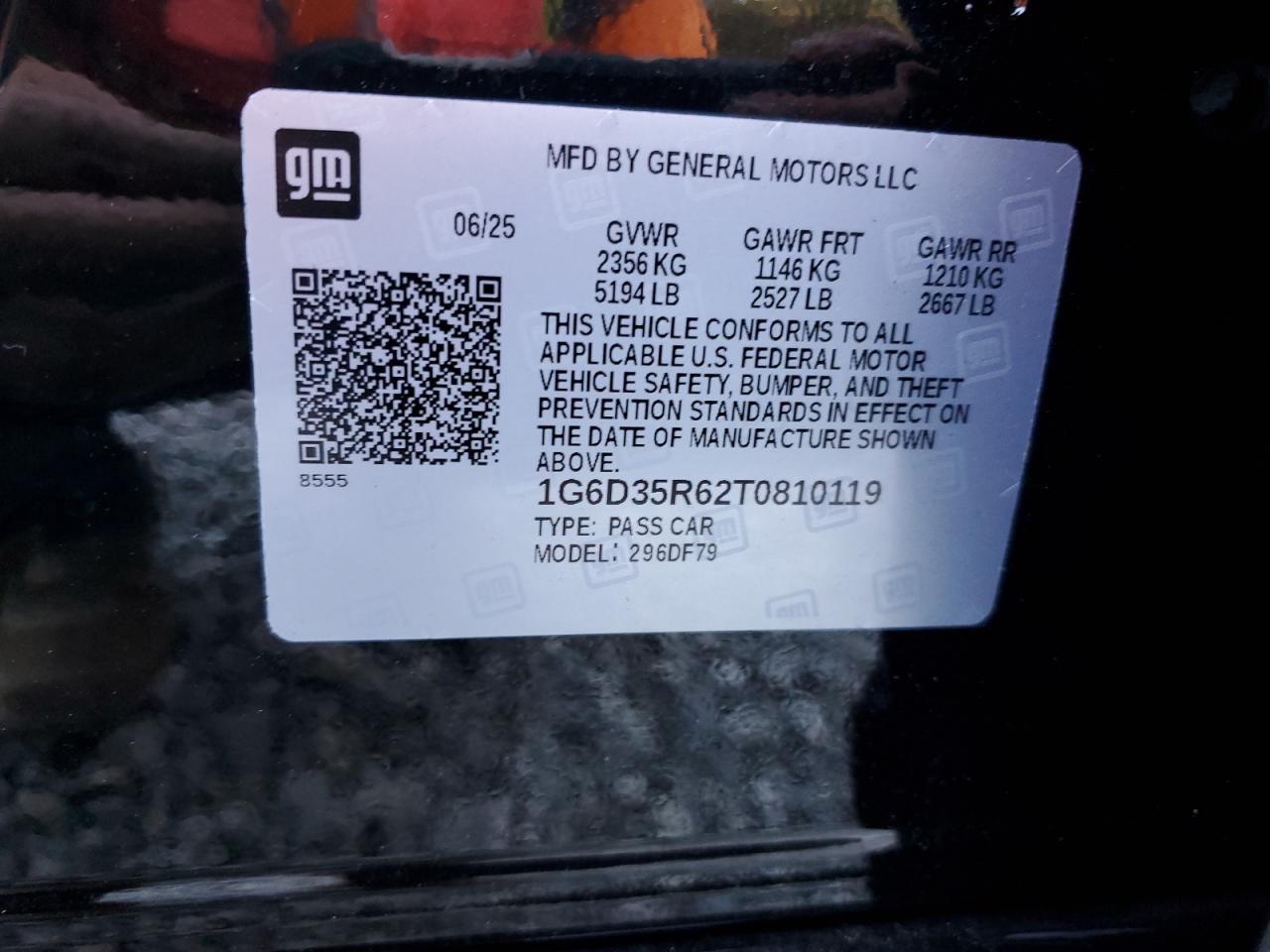 2026 Cadillac Ct5-V Blackwing VIN: 1G6D35R62T0810119 Lot: 91580715