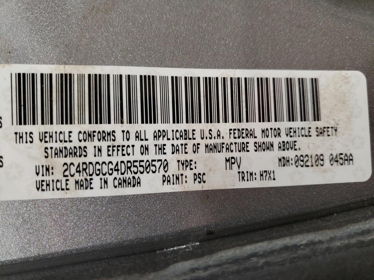 2013 Dodge Grand Caravan Sxt VIN: 2C4RDGCG4DR550570 Lot: 93528195