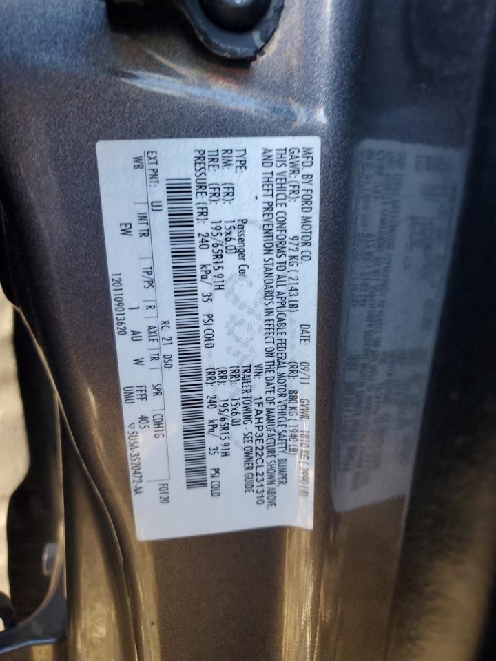 2012 Ford Focus S VIN: 1FAHP3E22CL231310 Lot: 91119595