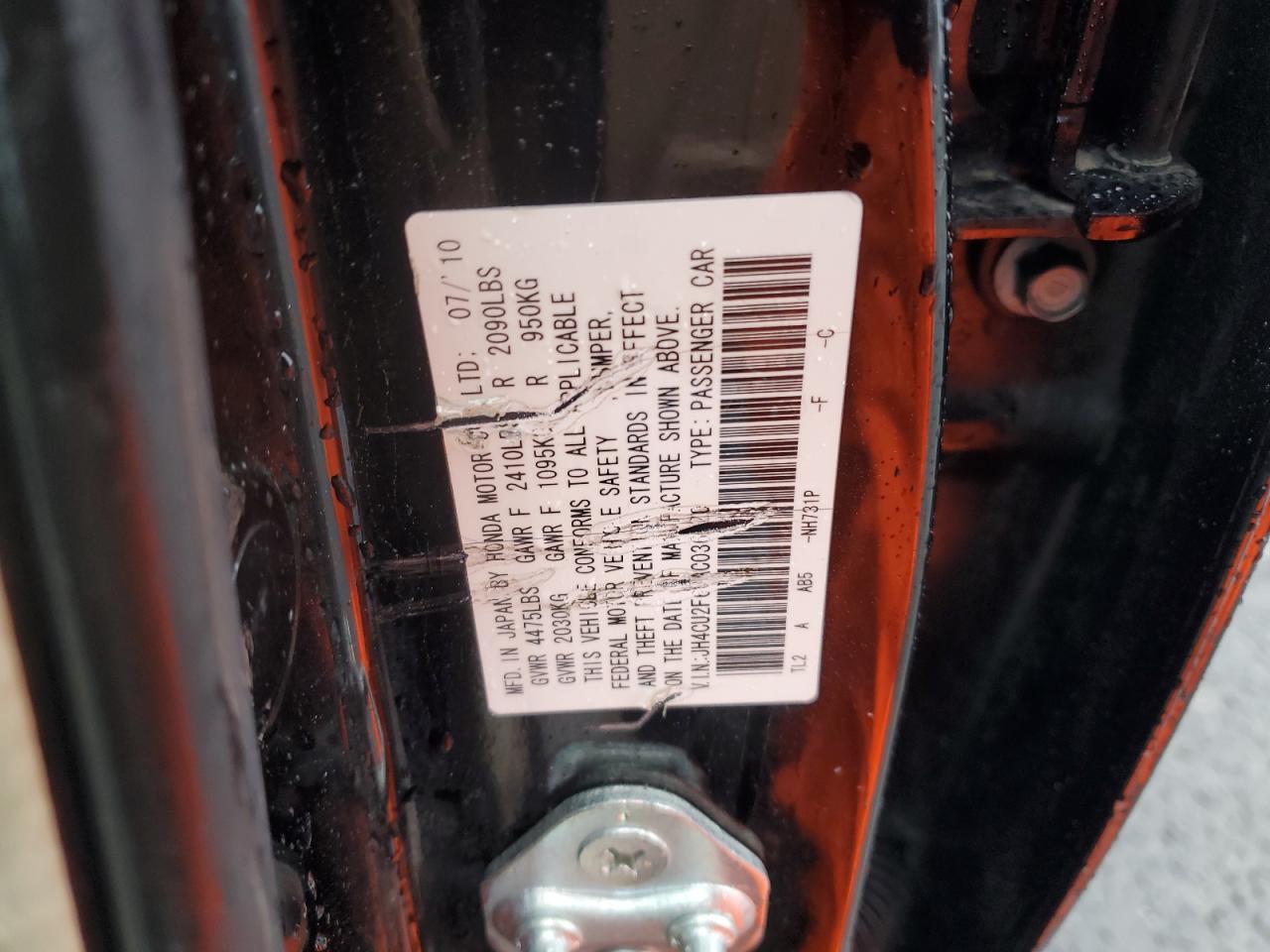 2010 Acura Tsx VIN: JH4CU2F69AC036020 Lot: 92651795