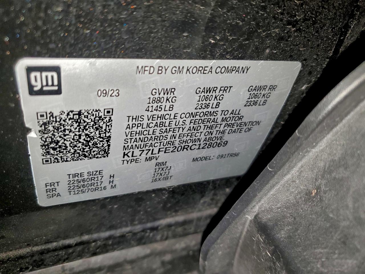 2024 Chevrolet Trax Ls VIN: KL77LFE20RC128069 Lot: 94187265