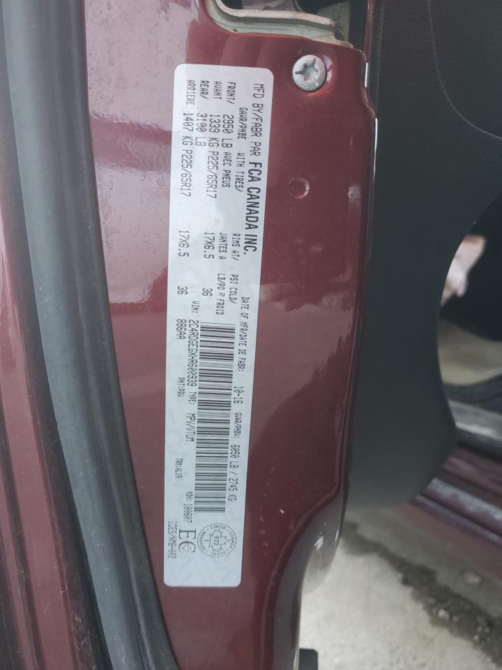 2017 Dodge Grand Caravan Gt VIN: 2C4RDGEGXHR600939 Lot: 91401275