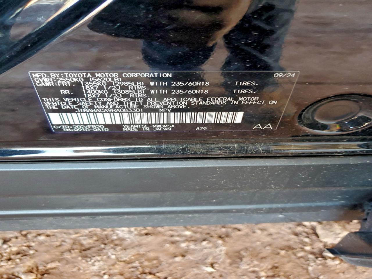 2024 Toyota Bz4X Xle VIN: JTMABACA9RA083301 Lot: 94170235