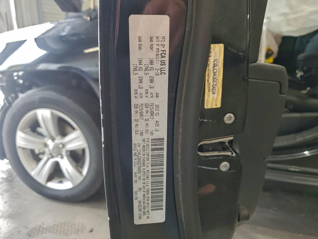 2016 Jeep Compass Sport VIN: 1C4NJCBA3GD704934 Lot: 93718845