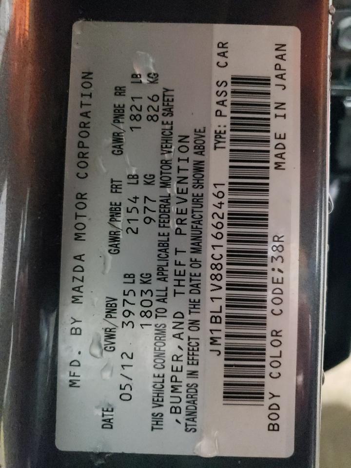 2012 Mazda 3 I VIN: JM1BL1V88C1662461 Lot: 93057925
