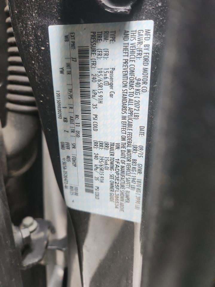 2015 Ford Focus S VIN: 1FADP3E25FL386534 Lot: 91864975