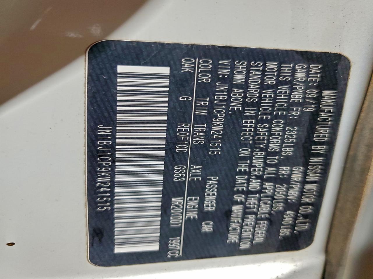 2019 Nissan Rogue Sport S VIN: JN1BJ1CP9KW241515 Lot: 94452155