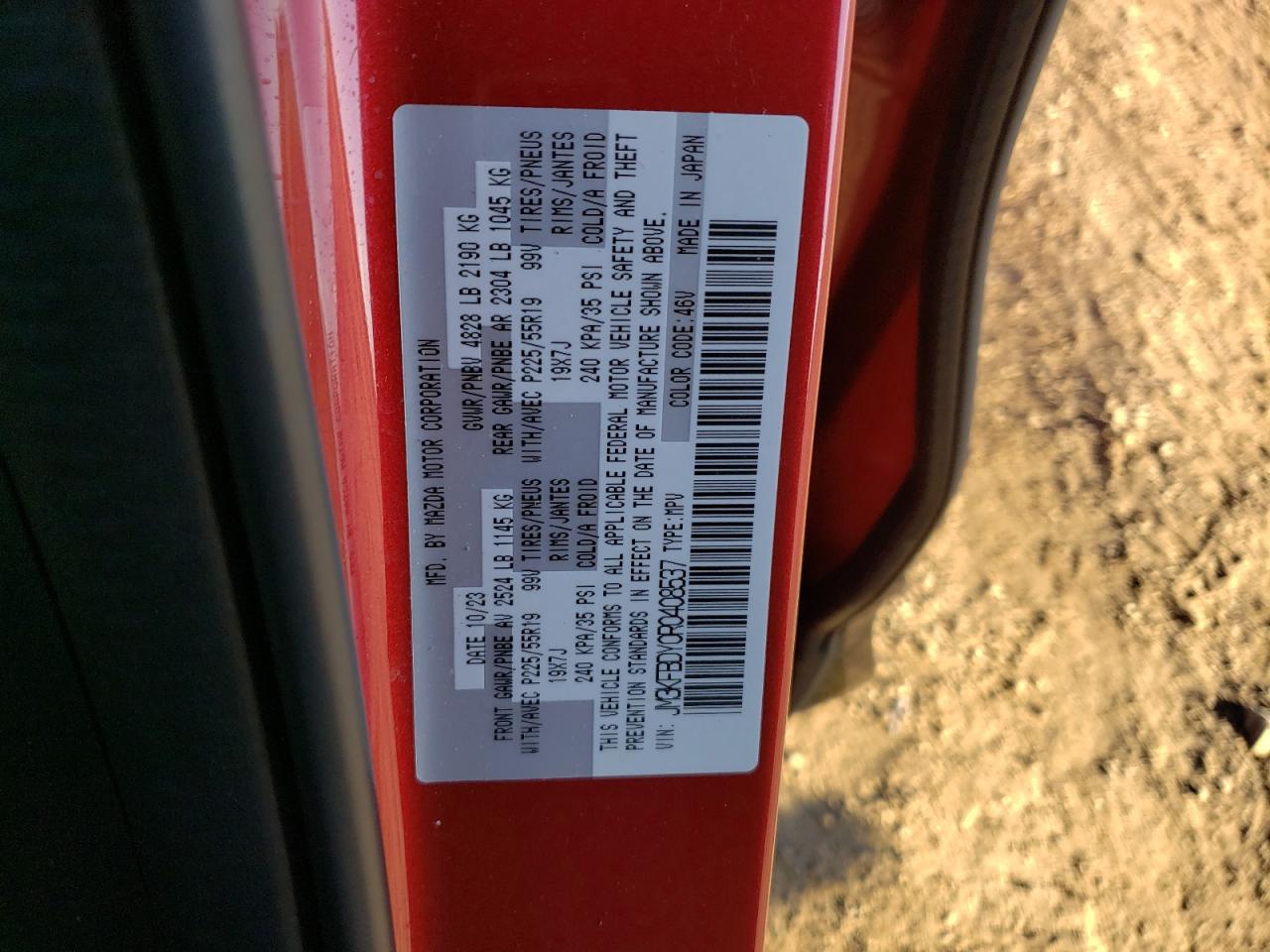 2024 Mazda Cx-5 Premium VIN: JM3KFBDY0R0408537 Lot: 91273065