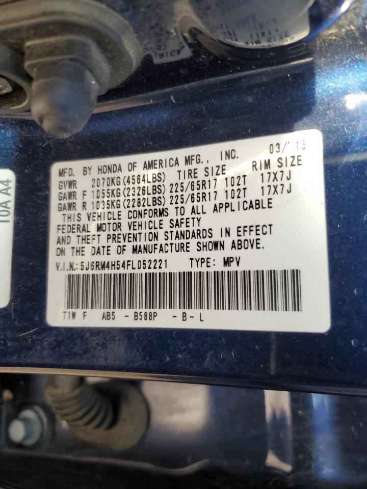 2015 Honda Cr-V Ex VIN: 5J6RM4H54FL052221 Lot: 93644355