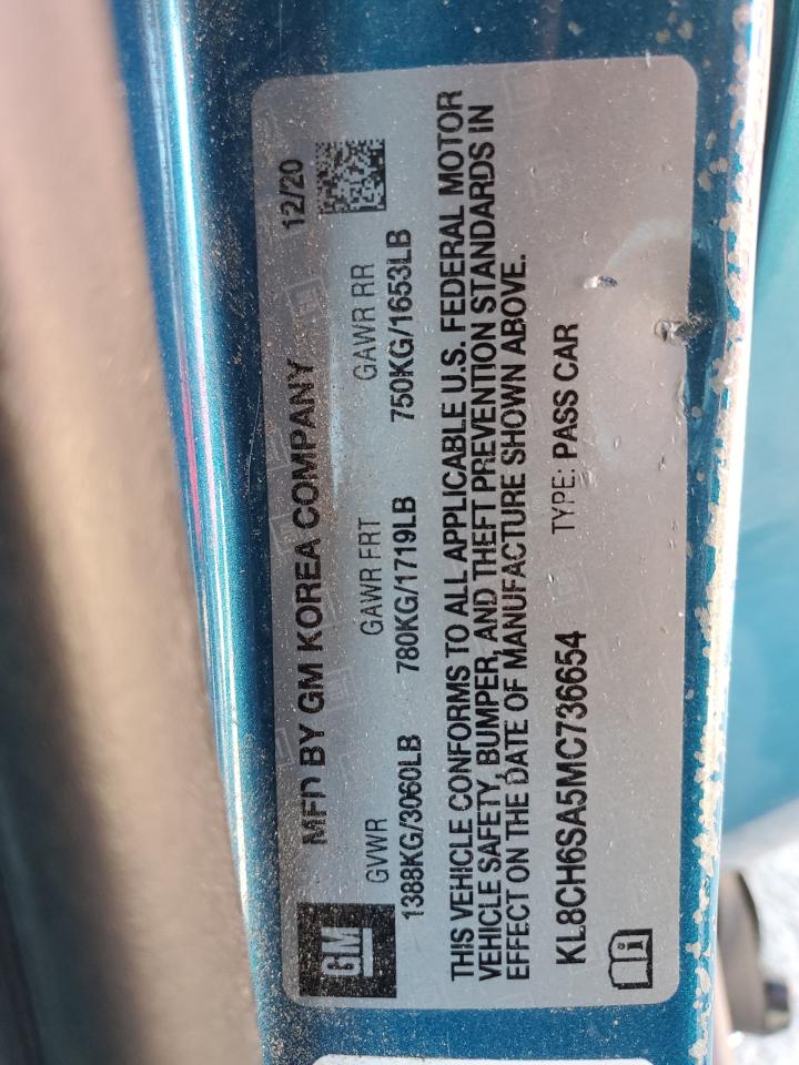 2021 Chevrolet Spark Activ VIN: KL8CH6SA5MC736654 Lot: 90661305