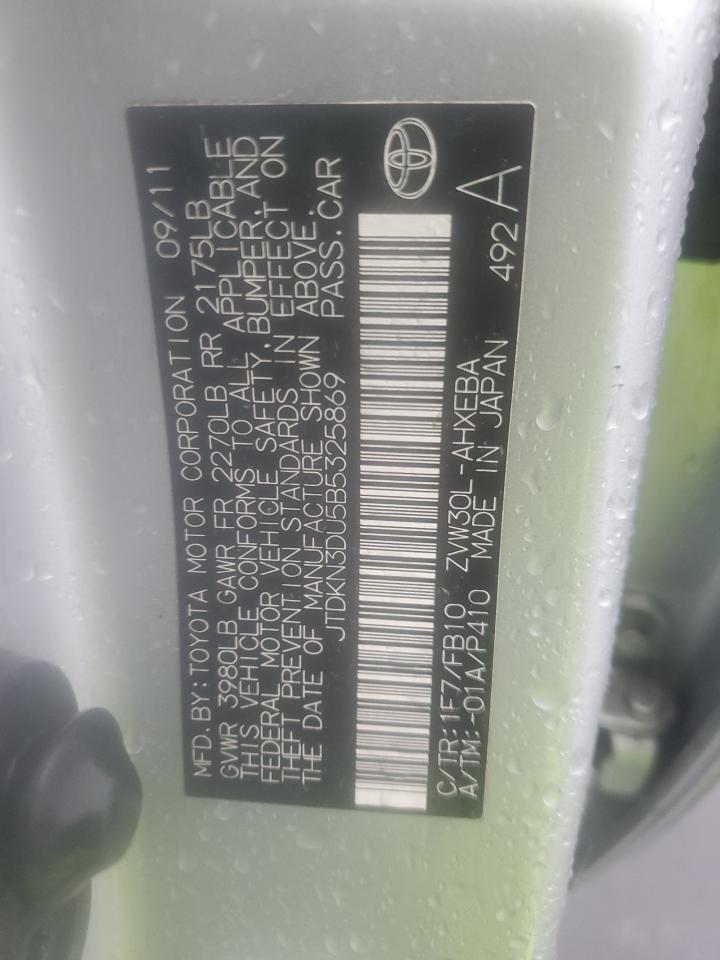 2011 Toyota Prius VIN: JTDKN3DU5B5325869 Lot: 92261925