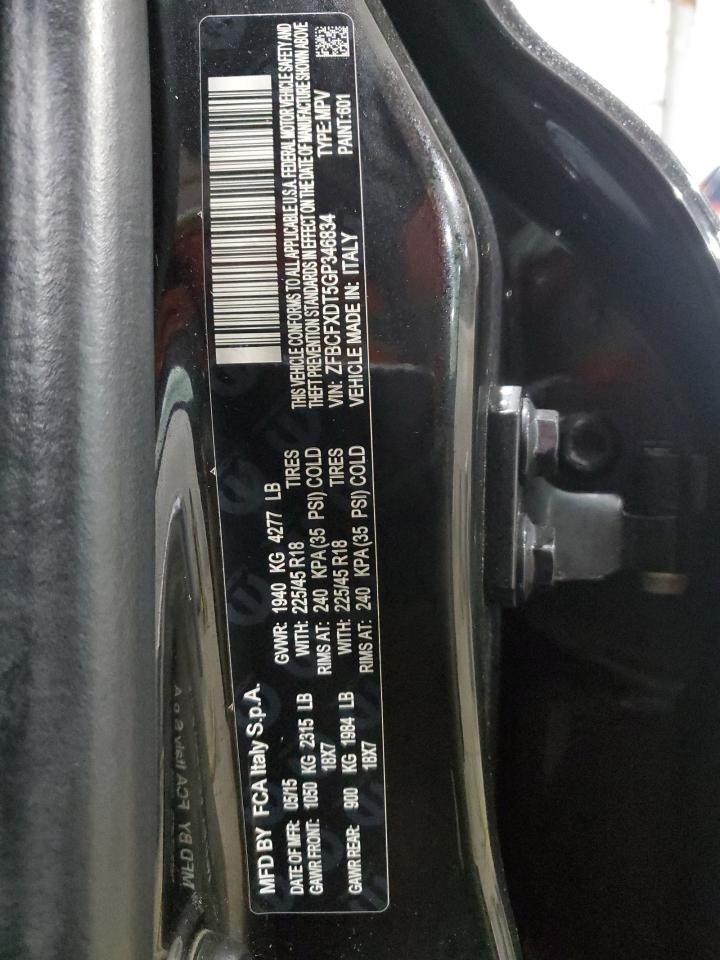 2016 Fiat 500X Lounge VIN: ZFBCFXDT5GP346834 Lot: 93660305