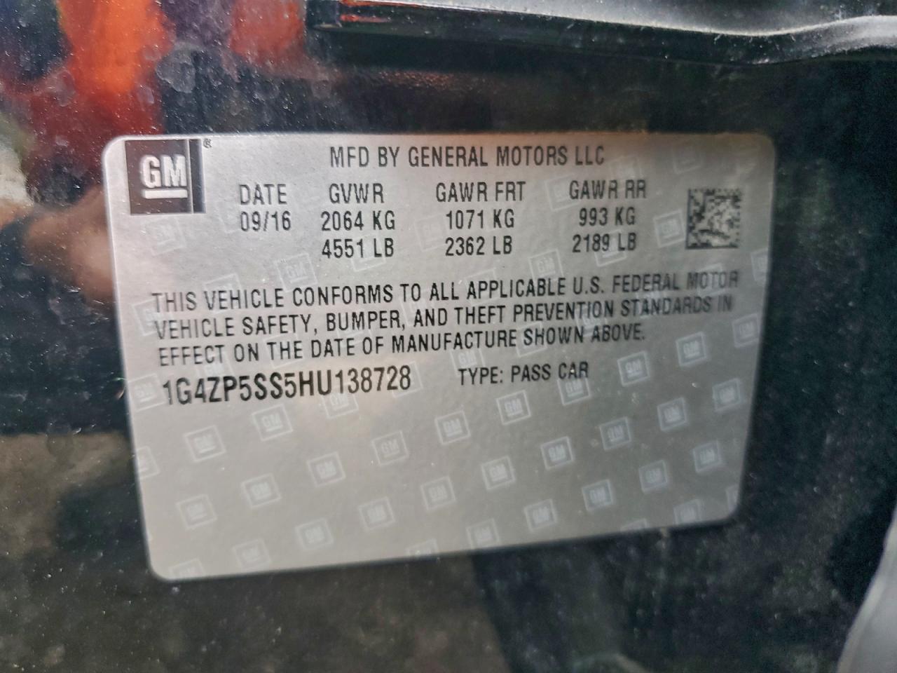 2017 Buick Lacrosse Essence VIN: 1G4ZP5SS5HU138728 Lot: 92757315