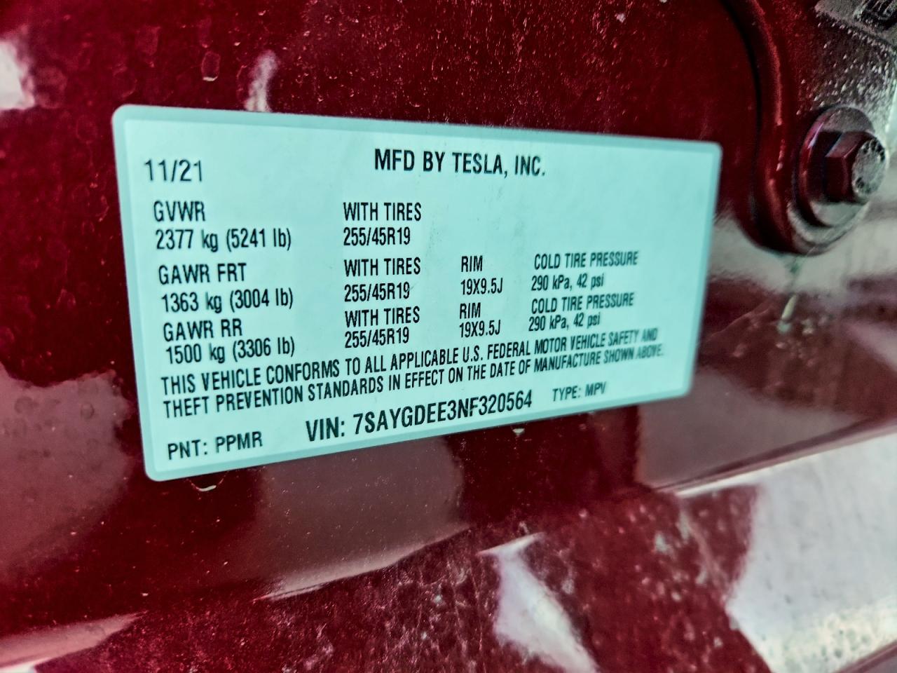 2022 Tesla Model Y VIN: 7SAYGDEE3NF320564 Lot: 92494985