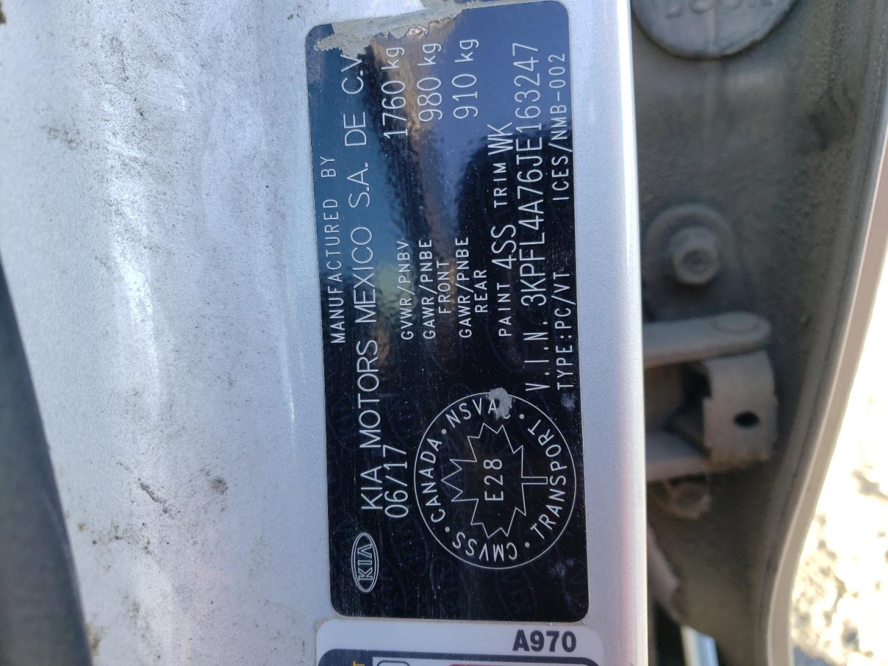 2018 Kia Forte Lx VIN: 3KPFL4A76JE163247 Lot: 93797975