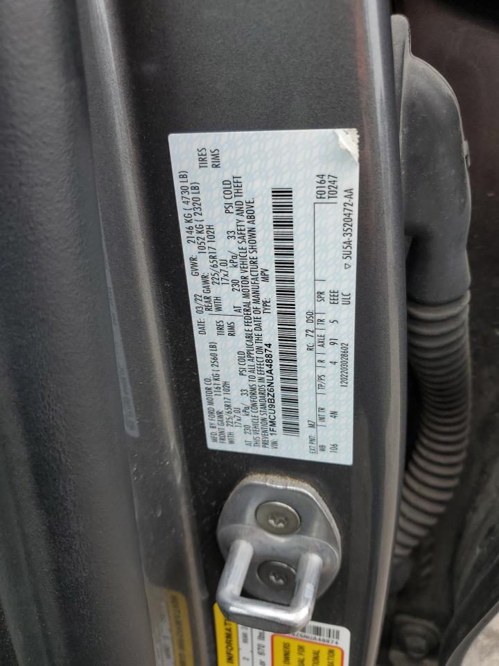 2022 Ford Escape Se VIN: 1FMCU9BZ6NUA48874 Lot: 93031885