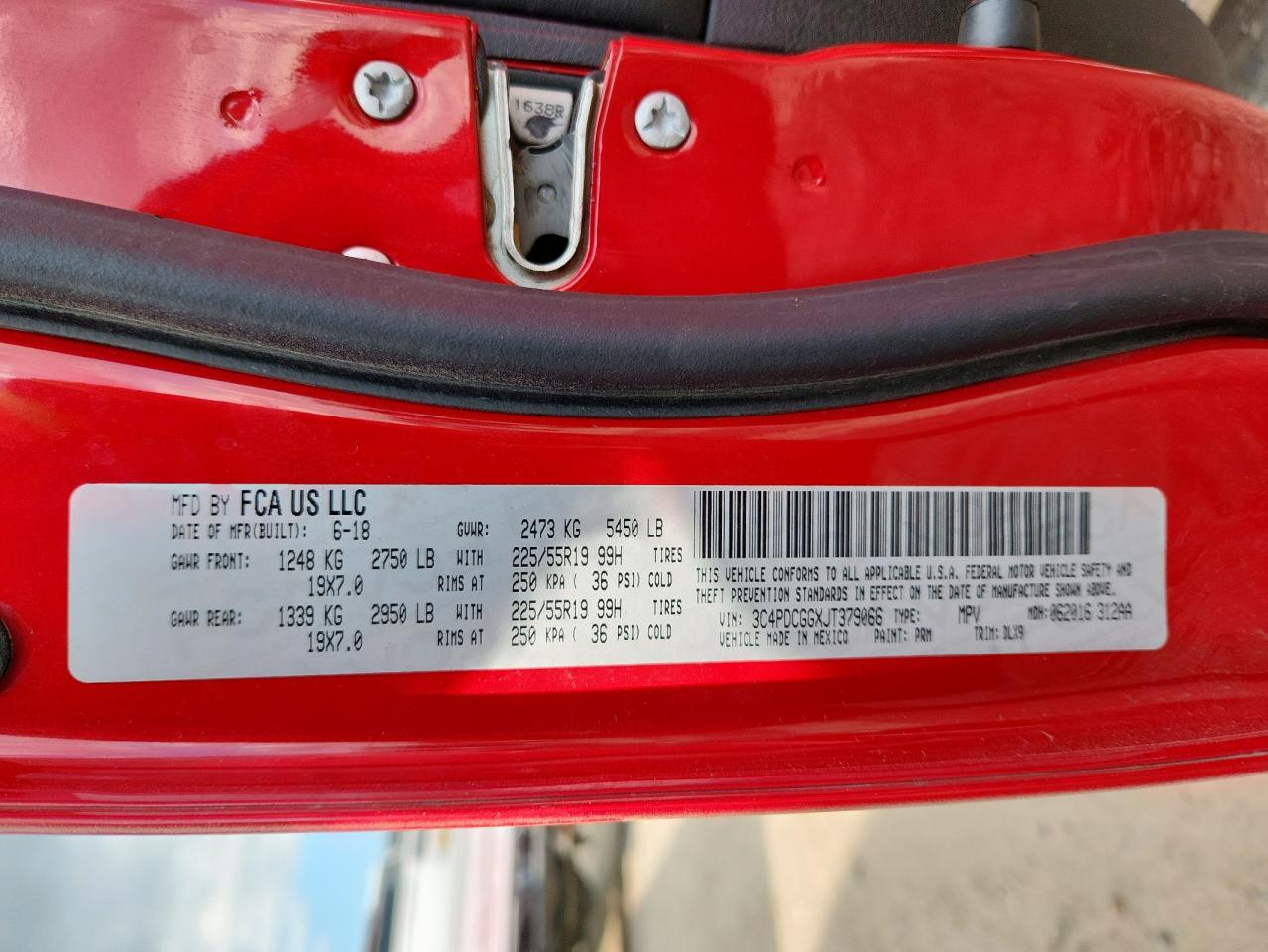 2018 Dodge Journey Crossroad VIN: 3C4PDCGGXJT379066 Lot: 92457295