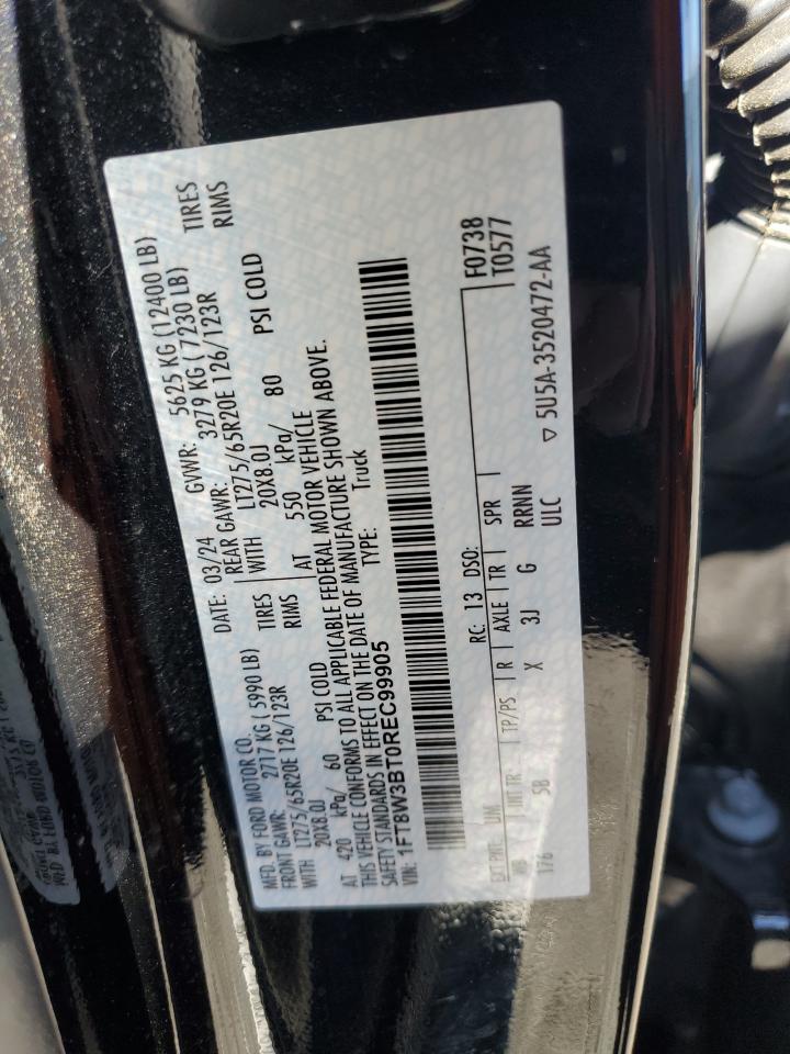 2024 Ford F350 Super Duty VIN: 1FT8W3BT0REC99905 Lot: 90991915