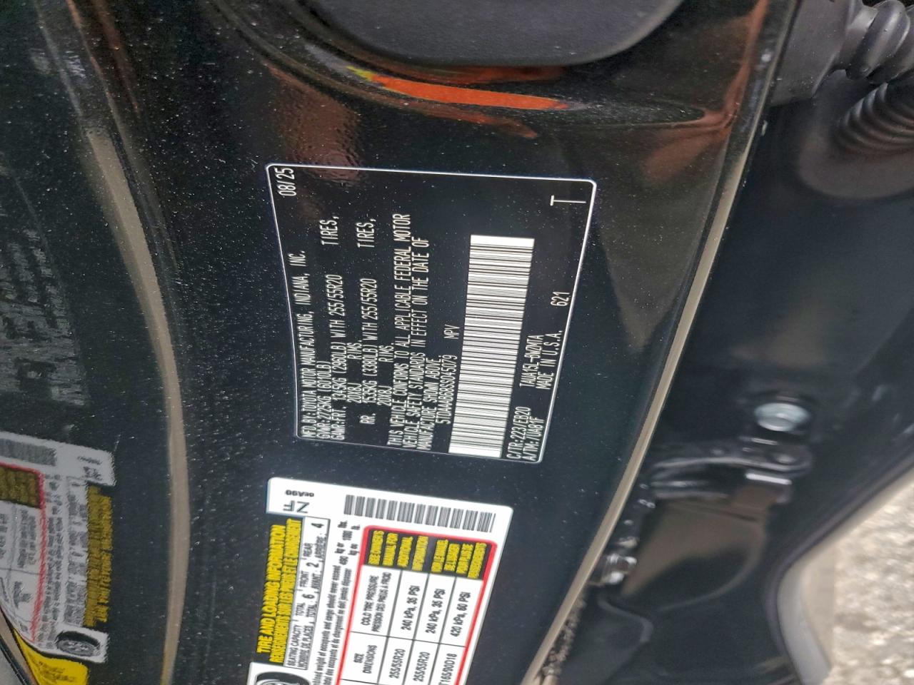 2025 Lexus Tx 350 Base VIN: 5TDAAAB68SS045079 Lot: 93647855