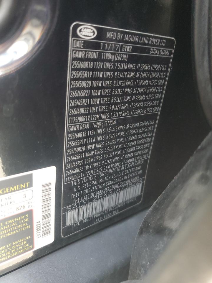 2018 Land Rover Range Rover Velar R-Dynamic Se VIN: SALYL2RX3JA738224 Lot: 92588785