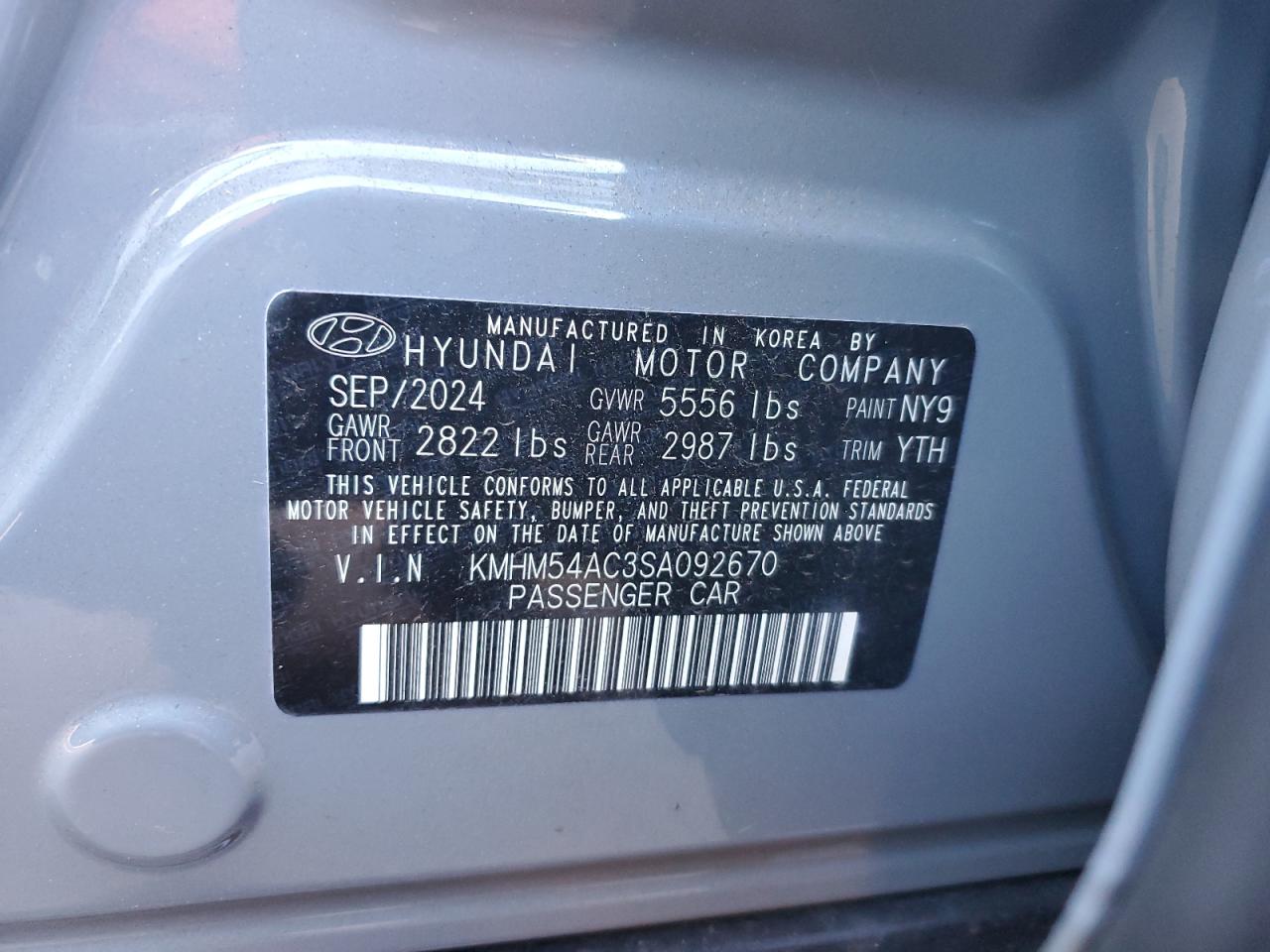 2025 Hyundai Ioniq 6 Limited VIN: KMHM54AC3SA092670 Lot: 93147505