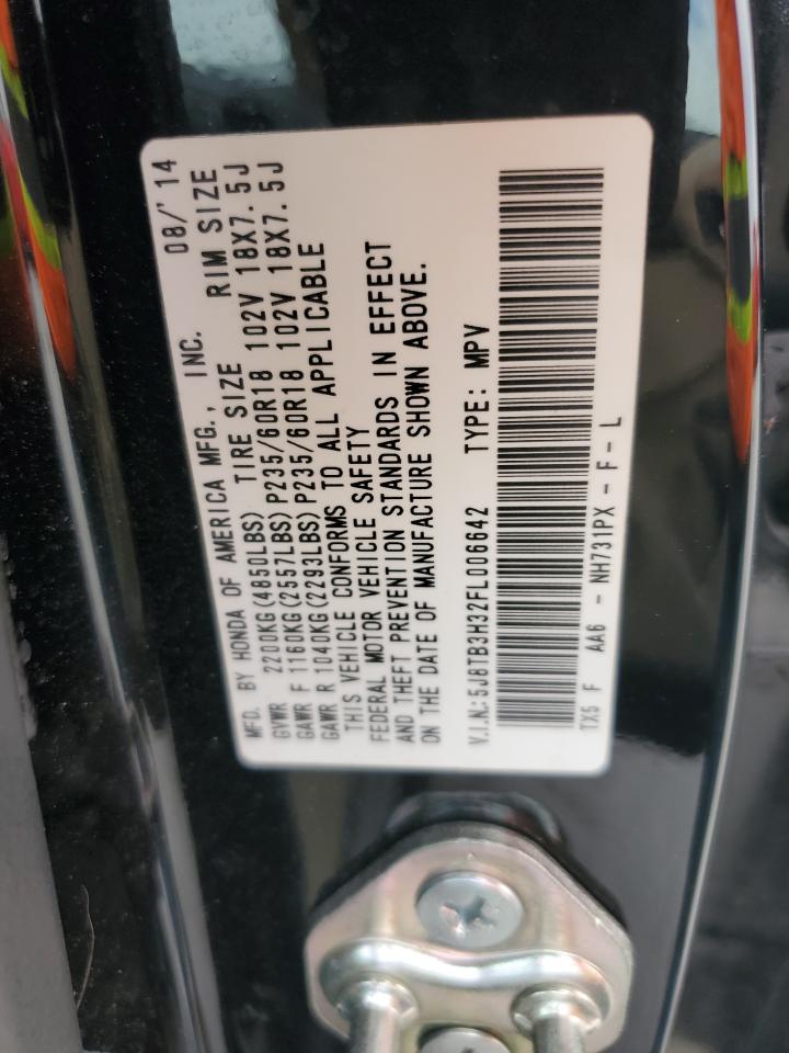 2015 Acura Rdx VIN: 5J8TB3H32FL006642 Lot: 91807445