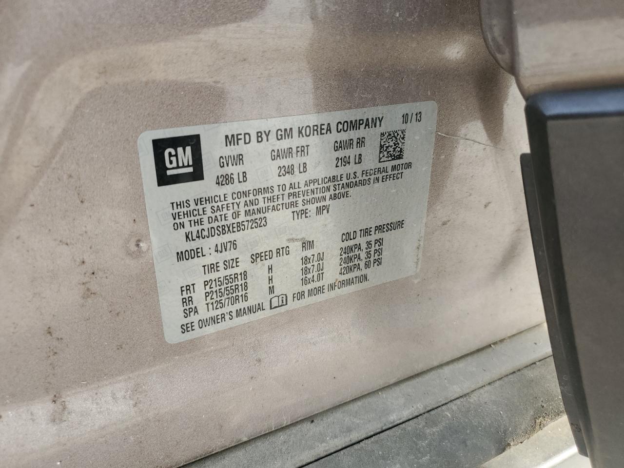 2014 Buick Encore Premium VIN: KL4CJDSBXEB572523 Lot: 93100785