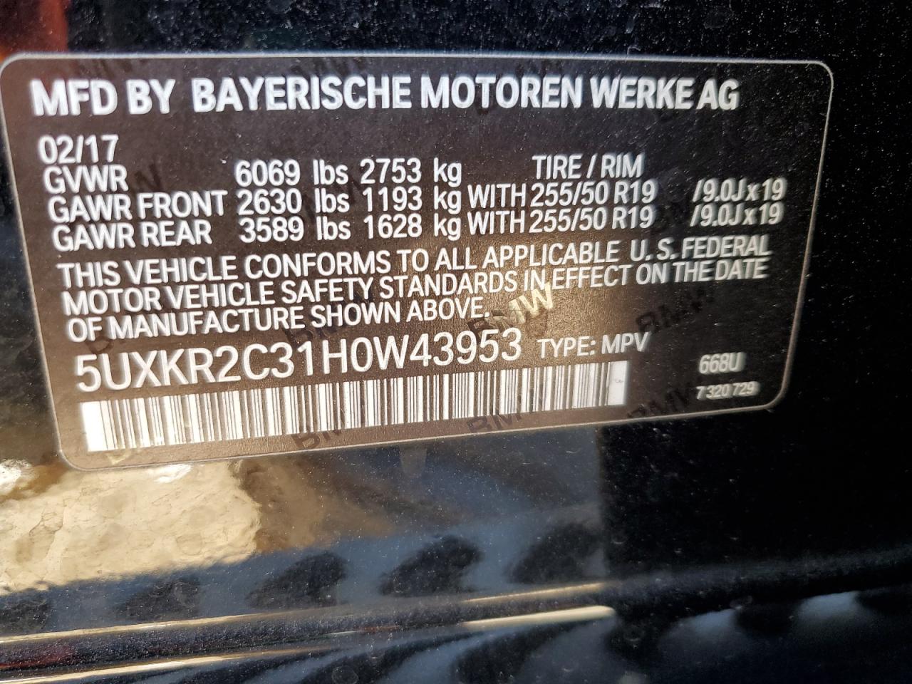 2017 BMW X5 Sdrive35I VIN: 5UXKR2C31H0W43953 Lot: 92508355