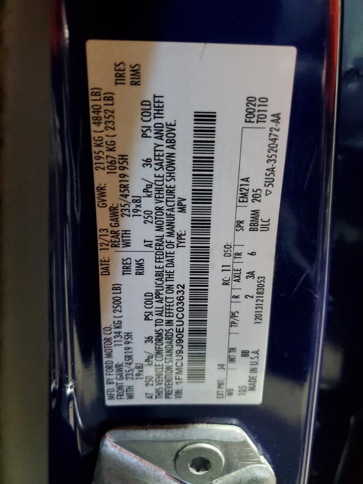 2014 Ford Escape Titanium VIN: 1FMCU9J90EUC03632 Lot: 90972075