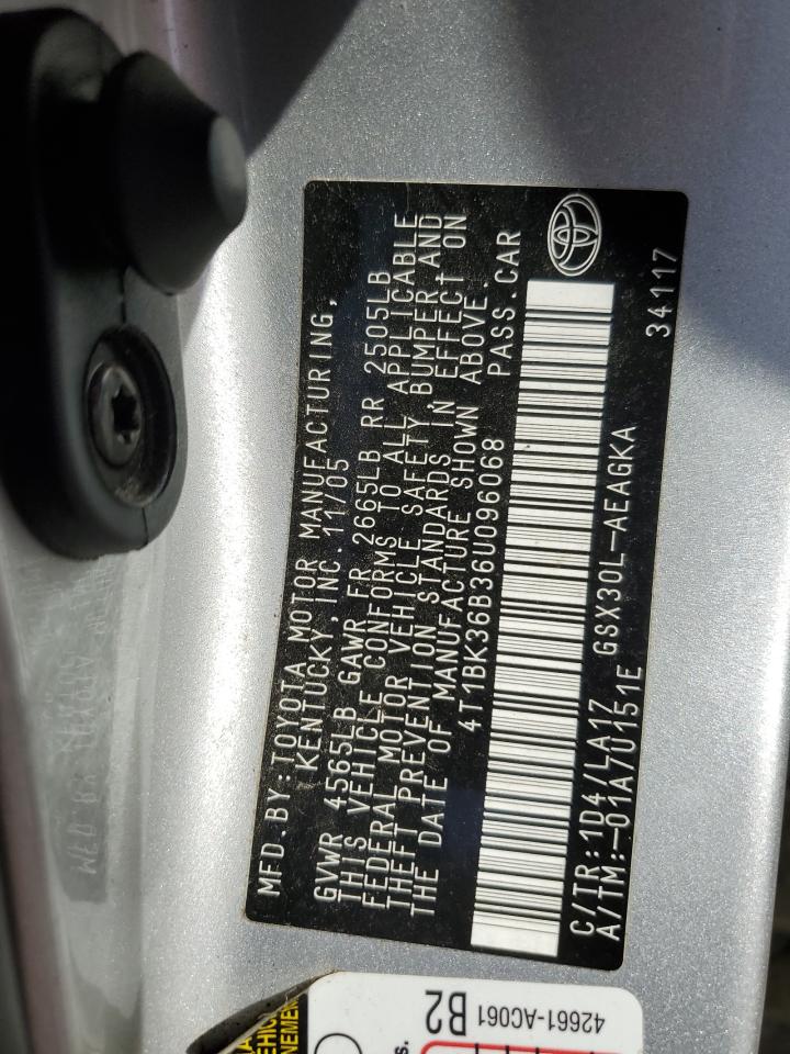 2006 Toyota Avalon Xl VIN: 4T1BK36B36U096068 Lot: 92420515