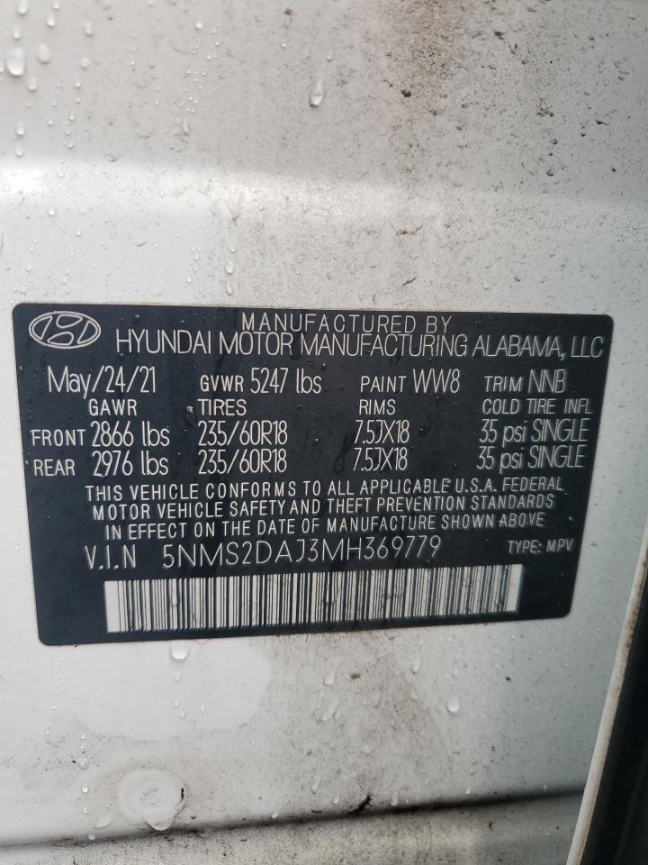 2021 Hyundai Santa Fe Sel VIN: 5NMS2DAJ3MH369779 Lot: 93517965