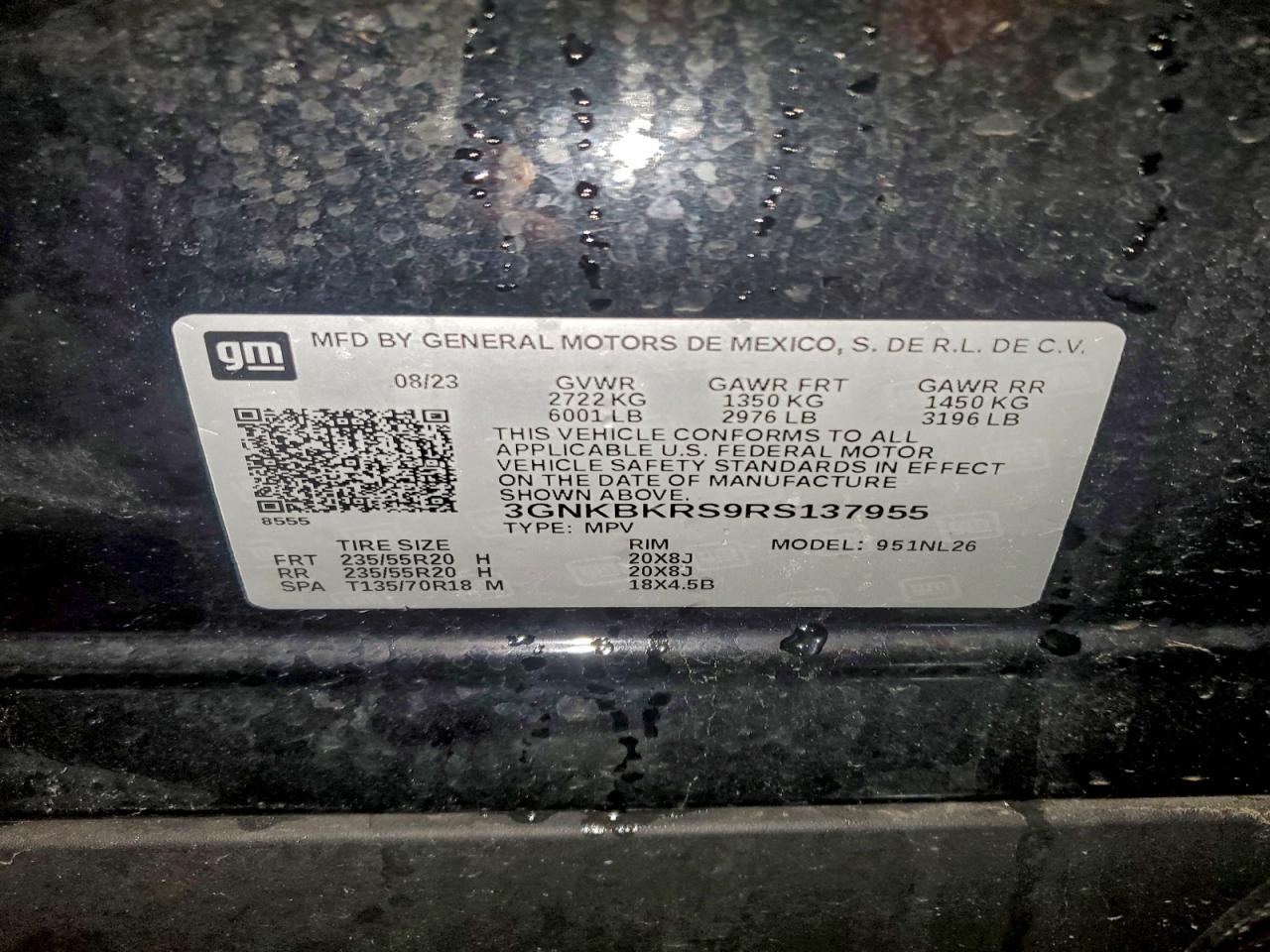 2024 Chevrolet Blazer Rs VIN: 3GNKBKRS9RS137955 Lot: 93419615