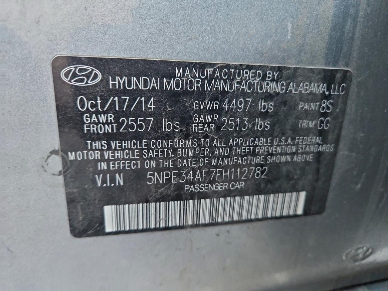 2015 Hyundai Sonata Sport VIN: 5NPE34AF7FH112782 Lot: 94699745