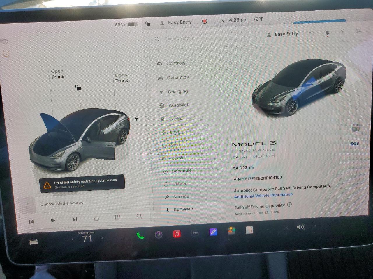 2022 Tesla Model 3 VIN: 5YJ3E1EB2NF194103 Lot: 91066535