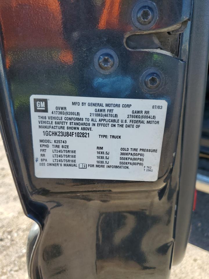 2004 Chevrolet Silverado K2500 Heavy Duty VIN: 1GCHK23U84F102821 Lot: 91680675