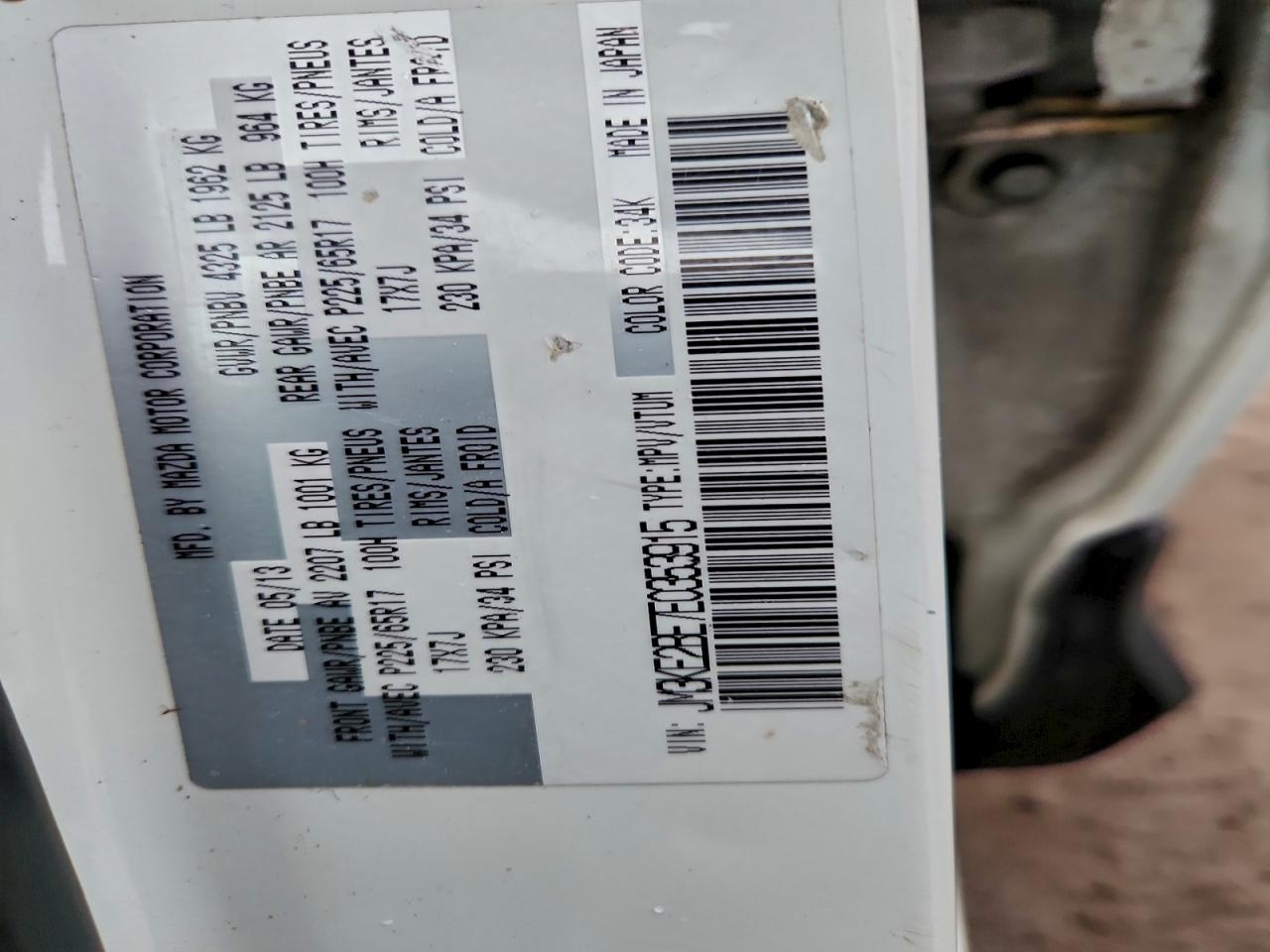 2014 Mazda Cx-5 Sport VIN: JM3KE2BE7E0353915 Lot: 94055255