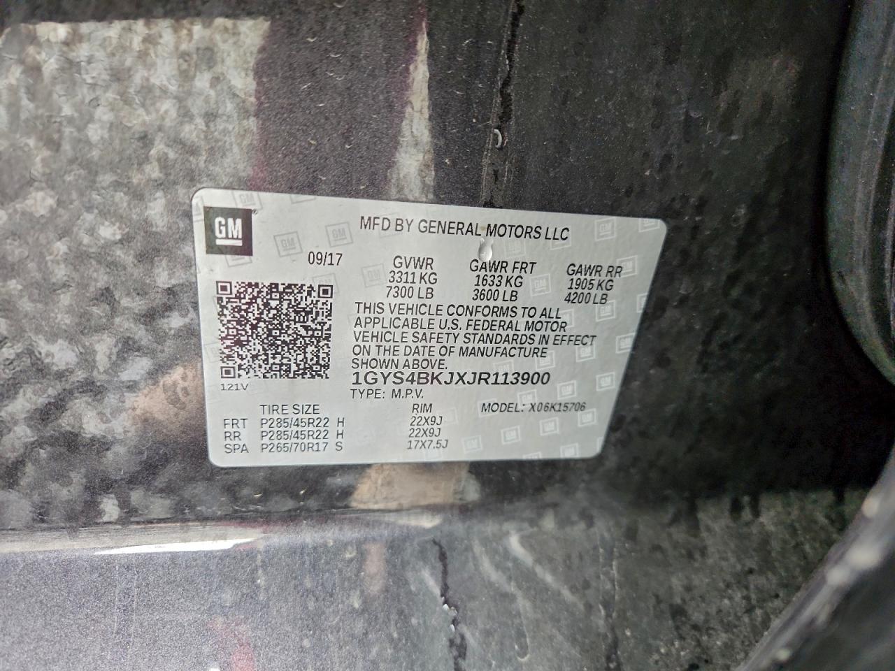 2018 Cadillac Escalade Luxury VIN: 1GYS4BKJXJR113900 Lot: 91234705