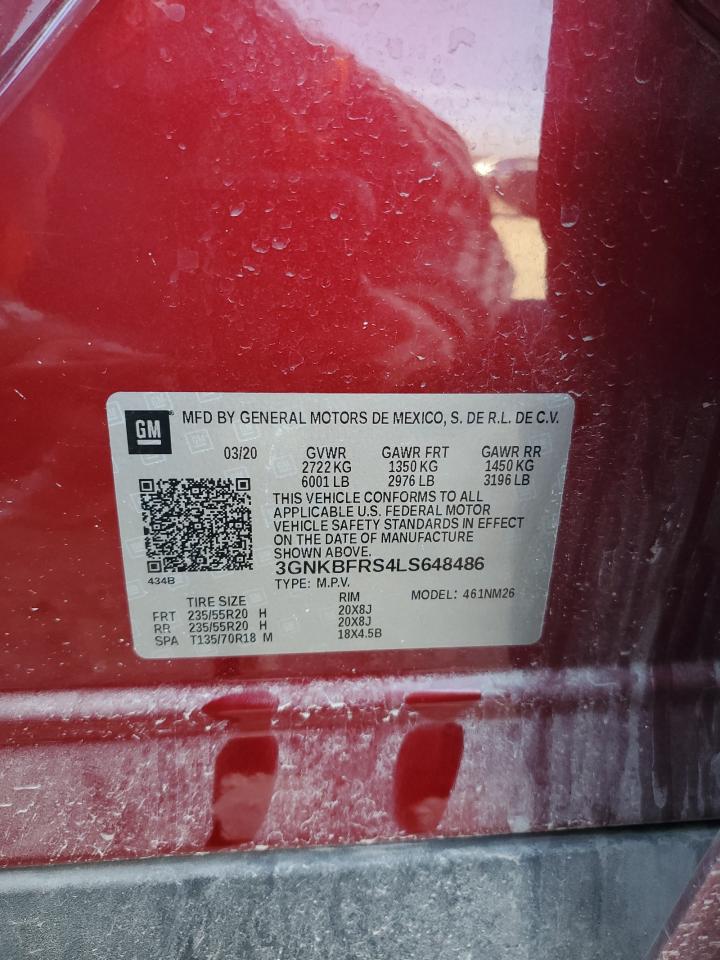 2020 Chevrolet Blazer Premier VIN: 3GNKBFRS4LS648486 Lot: 93418405