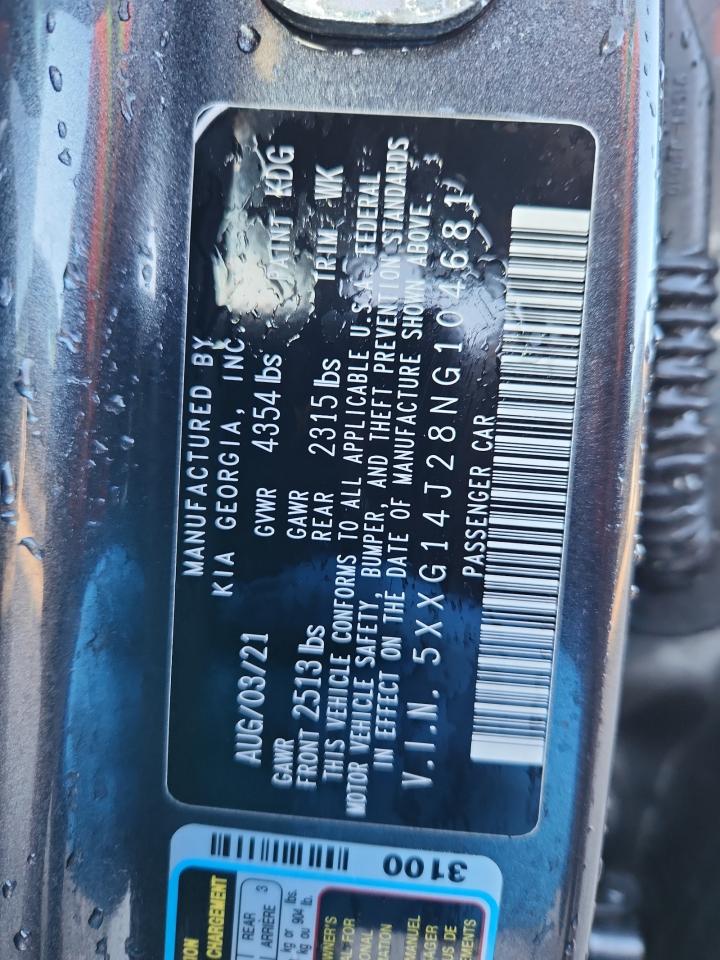 2022 Kia K5 Lxs VIN: 5XXG14J28NG104681 Lot: 91703995