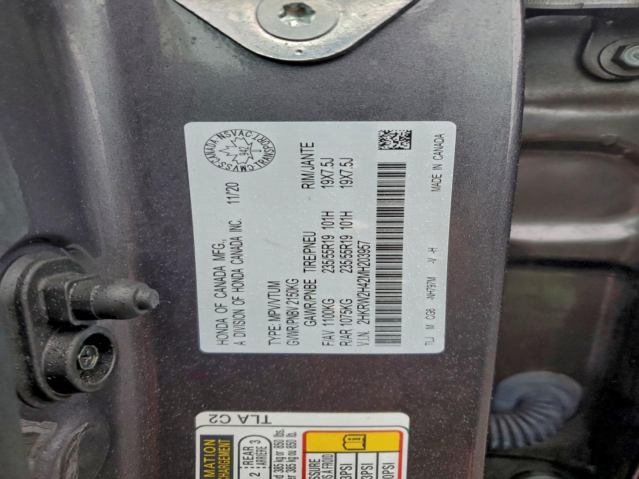 2021 Honda Cr-V Sport VIN: 2HKRW2H42MH203957 Lot: 94576805