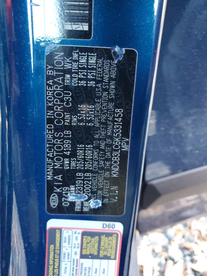 2019 Kia Niro Fe VIN: KNDCB3LC6K5331458 Lot: 90407605